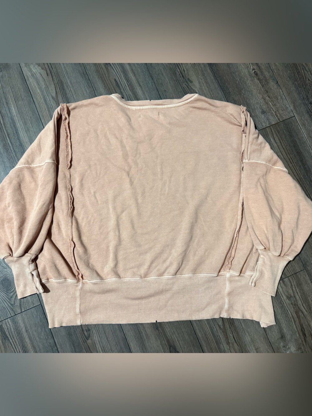 We The Free Horse Graphic Distressed Sweatshirt Raw Hem Oversized Boho Small - Picture 5 of 6